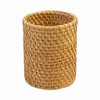 XLP Natural Rattan Pen Holder, Round Wicker Pencil Cup, Boho