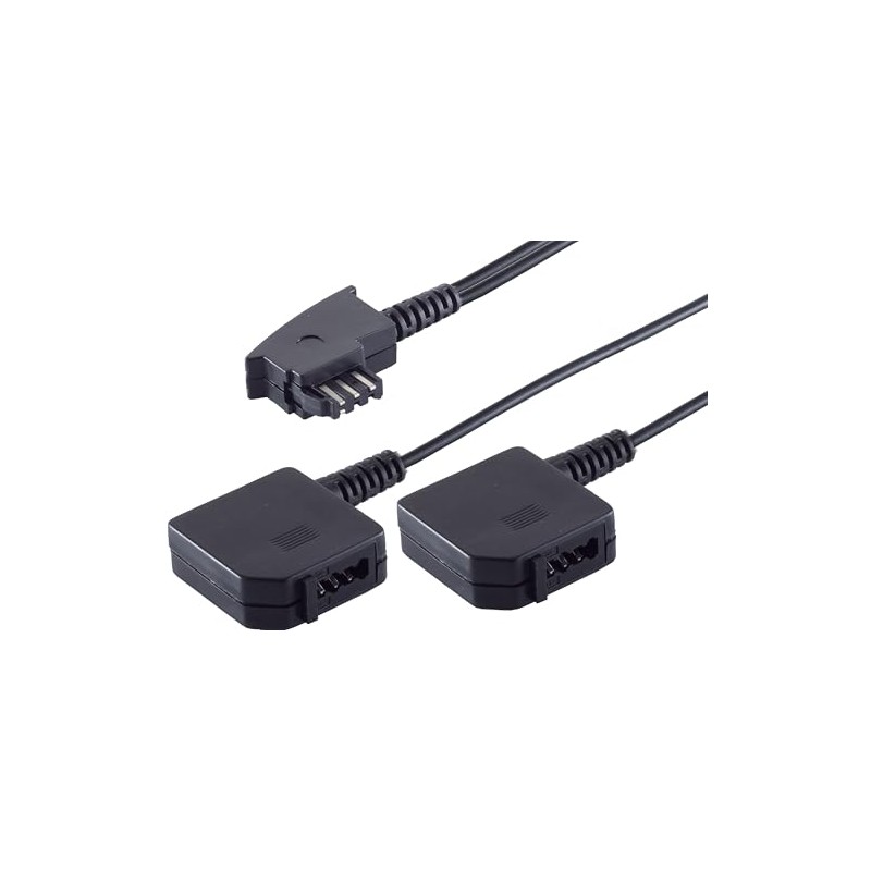 TAE F-Connector to 2 TAE F-Connector Cable 0.2 m Black