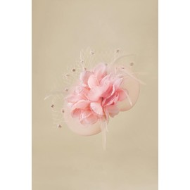 BABEYOND Fascinators Hats for Women - Tea Party Kentucky Fascinator Derby Church Hat Wedding Cocktail Headband with Hair Clip Nude Pink