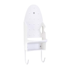 Laundry 360 Wall Mount Iron and Ironing Board Organizer | Laundry Room Storage | Fits Smaller Irons | Easy Assembly | White