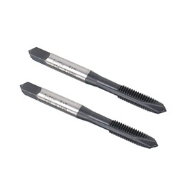 sourcing map M6 x 1.0 Spiral Point Threading Tap, H2 Tolerance High Speed Steel TICN Coated, Round Shank with Square End, Metric Screw Taps Tapping Bit for Machinist Thread Repair, 2pcs