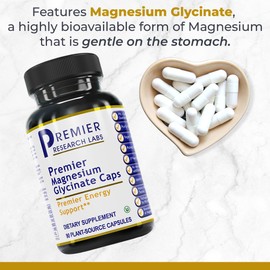 Premier Research Labs Premier Research Labs Magnesium Glycinate Supplement - Pure Magnesium, High Absorption, Supports Sleep Quality, Chelated, Vegan, Third Party Tested, Premier Energy Support - 90 Capsules