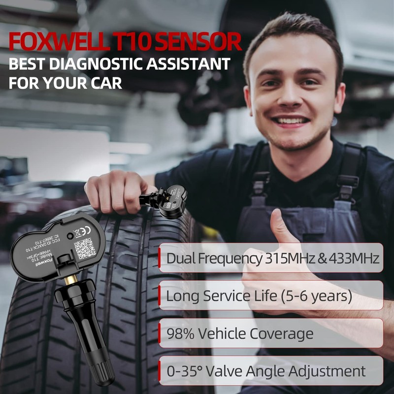 Foxwell T10 Programable Universal TPMS Sensor 433/315Mhz.
