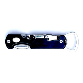 Bar Star Bartender's - Juego de herramientas de barra todo en uno: sacacorchos, Zester, cuchillo cítrico y abrebotellas con imán para picnic, portones traseros, barbacoas, camping, viajes, fiestas en la playa y barman, negro