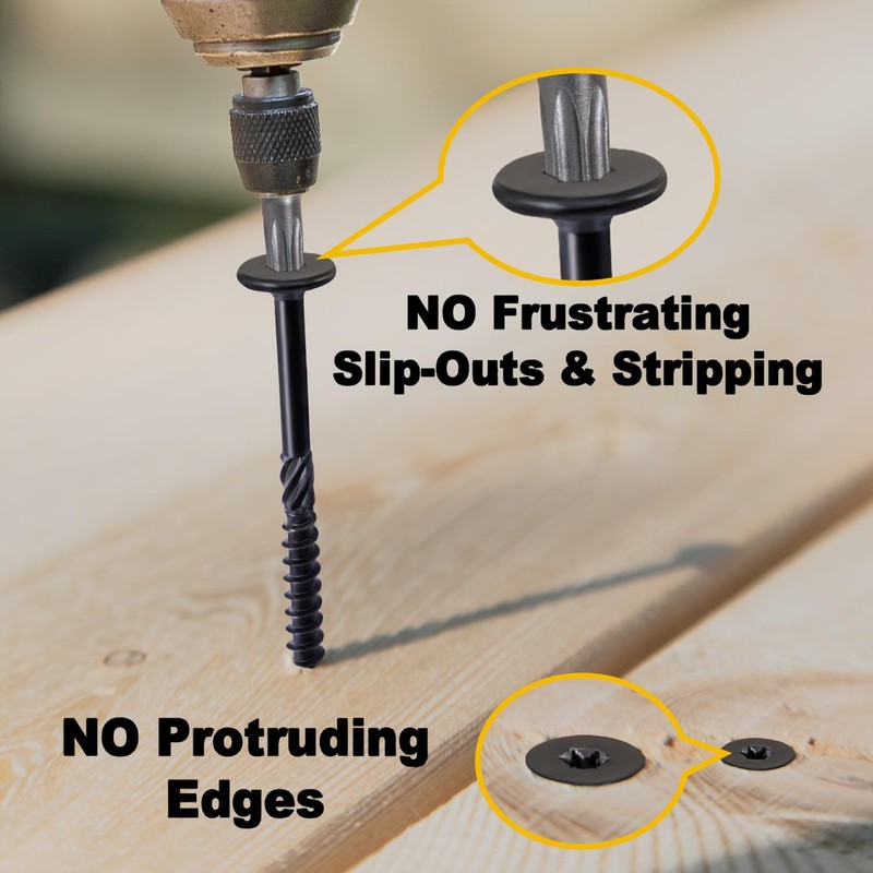Wavanta 50Pcs Wood Screws 6.3 x 73mm, Star Drive Decking