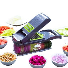 TAAZ GOODS 16-in-1 mandoline veggie dicer onion chopper fruit cutter julienne slicer salad maker multifuctional chopper manual food slicer cheese grater meal prep tool kitchen gadget food dicer