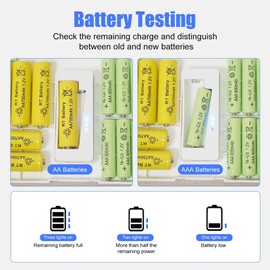 AA and AAA Battery Organizer Storage Box Battery Storage Case Battery Holder Safe Storage Holds 115+ Batteries with AA AAA Battery Tester(Not Includes Batteries) White