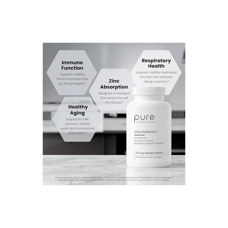 Pure Therapro Rx- Defensa de Zinc Zinc Cobre Quercetina 60
