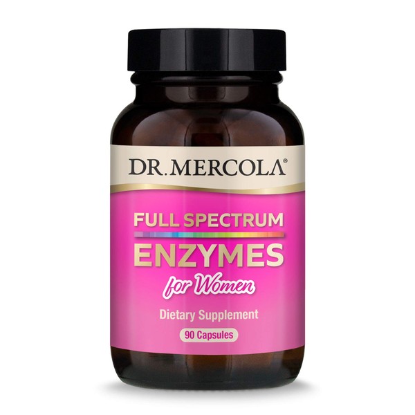 Dr. Mercola, Full Spectrum Enzymes for Women Dietary Supplement, 90 Servings (90 Capsules), Provides Digestive Support, Non GMO, Soy Free, Gluten Free