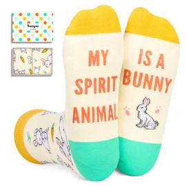 HAPPYPOP Bunny Gifts Ideas Socks - Bunny Gifts for Women Young Girl Gifts Silly Easter Gifts, Funny Bunny Rabbit Socks Easter Socks Men