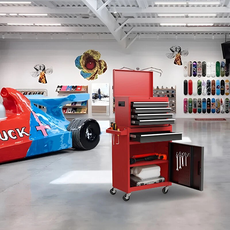 EXCELO 2in1 Rolling Toolbox Multi-Function Box For Garage Workshop With