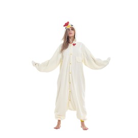 Zinuods Women Men Adult Pajamas Chicken Onesies Animal Cosplay Costumes S