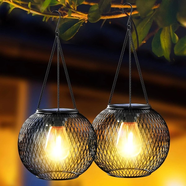 KagoLing Solar-Powered Outdoor Lanterns (2 Pack)Waterproo