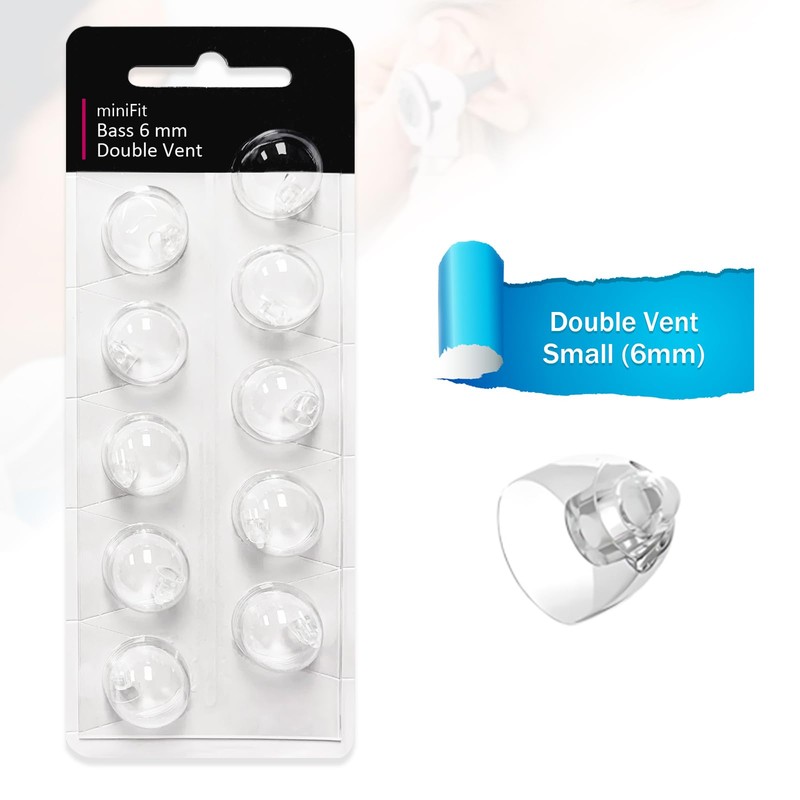 Double Vent 6mm-Hearing Aid Domes for Oticon Minifit, Oticon Hearing