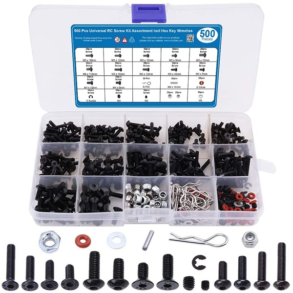 MMOBIEL 500 Pcs Universal RC Screw Kit Assortment Set for