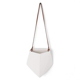 Milltown Merchants Succulent Wall Planters - Geometric Wall Vases - White Ceramic Wall Mounted Planters - Succulent Plant Pots - Hanging Vases for Living Wall (Large / 1 Pack)