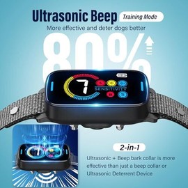 SLAYKAM Bark Collar For Large Medium Dogs Ultrasonic Dog Deterrent Device