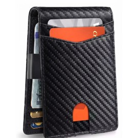 Carbon Fiber RFID Blocking Wallet for Men Slim Minimalist Card Holder Anti Theft Business Card Case