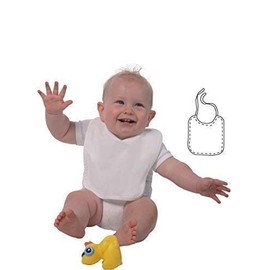 Shirtinstyle Baby Bib ideal for Painting with Textile Paint Your Baby Shower White