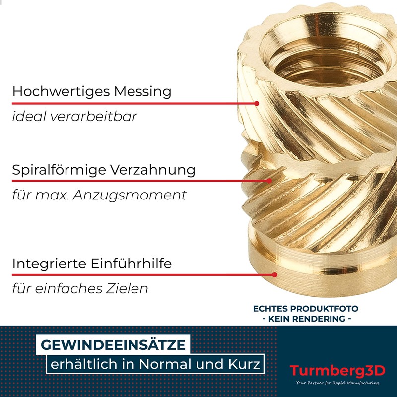 Turmberg3D - Threaded Insert 1/4" Thread Insert - Pack of