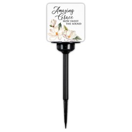The Bridge Collection Amazing Grace Garden Stake - Floral LED Solar Stake - Decorative Garden Light for Memorial Gift