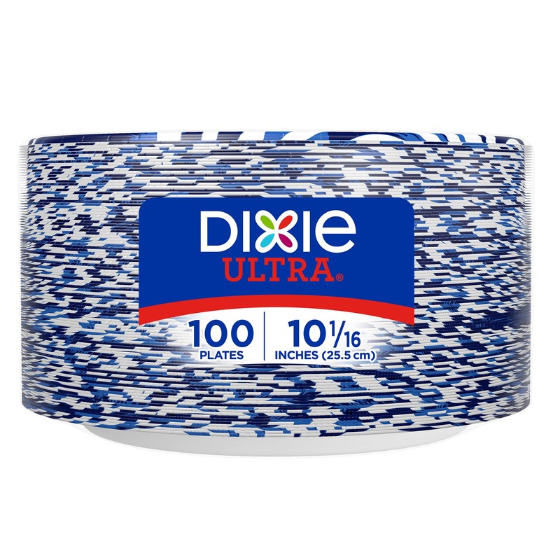Dixie Ultra, Large Paper Plates, 10 Inch, 100 Count, 3X