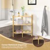 Wisuce Corner Shelf Stand - 3 Tier Bamboo Small Corner