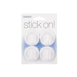 interDesign Utility Hooks, Self-Adhesive Organizers for Entryway, Kitchen, Bathroom, Office - Set of 4, White
