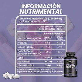 Nuboost Inositol Cápsulas Myo Chiro Mezcla Hecho Usa