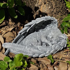 Angel Cat Memorial Stones Cat Headstone Memorial Garden Stone Cat Tombstone Pet Grave Markers for Cat Pet Memorial Gift Loss Sympathy Gifts for Cats