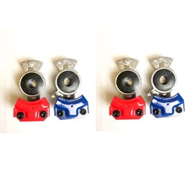 Aluminum Glad Hands Air Hose Brake Coupling Emergency Handshake for Semi Truck Trailers RVs 2X Blue-2x Red