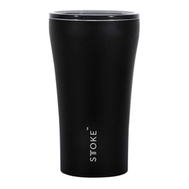 Sttoke Reusbale Coffee Cup, 12 oz Capacity, Black