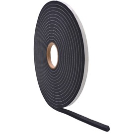 WOD Sponge Rubber Foam Tape T 3/8" X W 1/2" X L 30 ft. Made in USA Weather Stripping, HVAC, Sealing Doors, Windows, Pipes, Cooling, Sound Proof, and Air Conditioning SSFLDFT