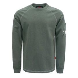 BOCOMAL FR Shirts Heather Series 6oz Flame Resistant T Shirt NFPA2112 CAT2 Fire Retardant Crew Work Shirt