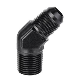 EVIL ENERGY 8AN Male Flare to 1/2" NPT Pipe 45 Degree Fitting Adapter Aluminum Black