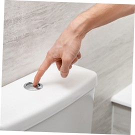 Housoutil 1pc Toilet Button Toilet Supplies Bottom Flush Toilet Push Button Toilet Top Flush Button Black Flush Button Toilet Tank Button The Switch Wire Single Flush Cistern Push Button Abs