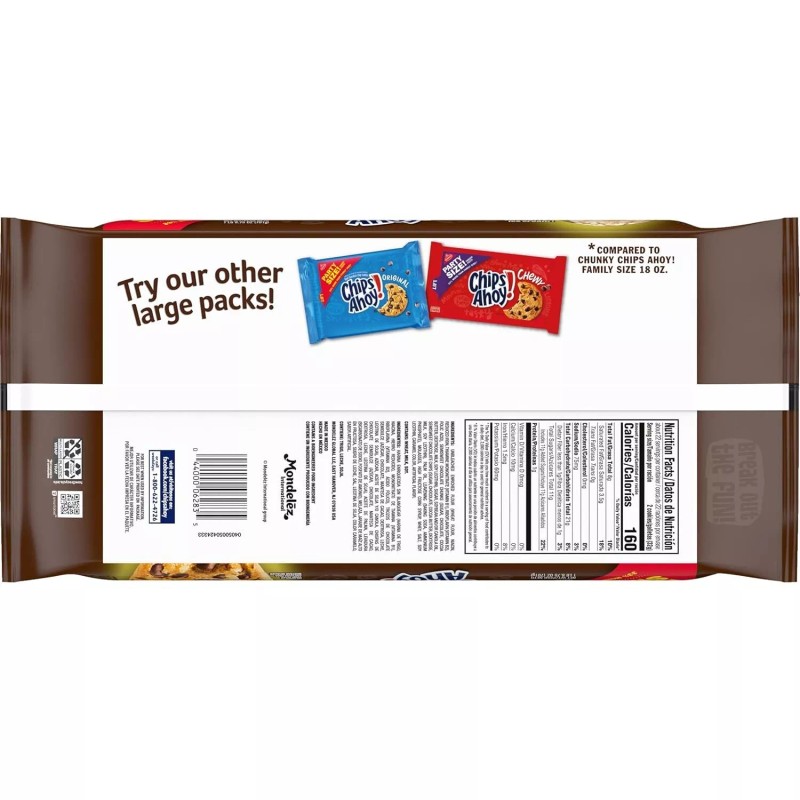 Chips Ahoy! Chunky Chocolate Chip Cookies, Party Size, 24.75 oz