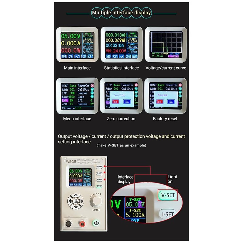Fahgaer WZ3605 Anti-Backflow Adjustable Digital Control DC Power Supply Buck-Boost