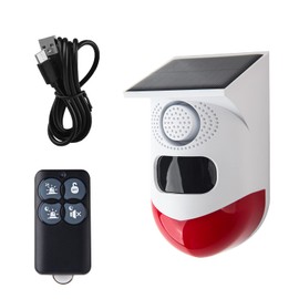 Yasorn Smart Solar Strobe Light, WiFi Solar Alarm Light Motion Detector 120dB Sound Security Siren Waterproof, Protected Your Home, Farm, Barn, Villa, Yard