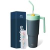 Konokyo Insulated Tumbler with Handle and Straw,40 OZ Vacuum Stainless