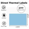 3" x 2" Thermal Labels Stickers Blue, Thermal Printer Thermal