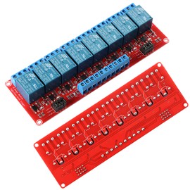 JESSINIE 24V Relay Module with Optocoupler Isolation, 8 Channel High/Low Level Trigger, Compatible with Arduino Raspberry Pi for DIY Projects