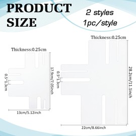 BENECREAT 2Pcs T Shape Acrylic Bow Maker Template, Multi-Size Bowknot Making Board Craft Sewing Tool for Ribbon Bow Making Hair Bows Gift Bows Crafts Making