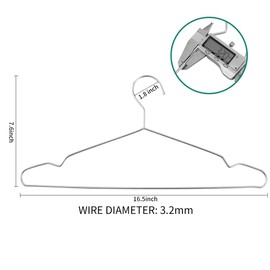 Metal Hangers Clothing Heavy Duty for Closet Stainless Steel Hanger 16.5in by WYCQKL 30 Pack