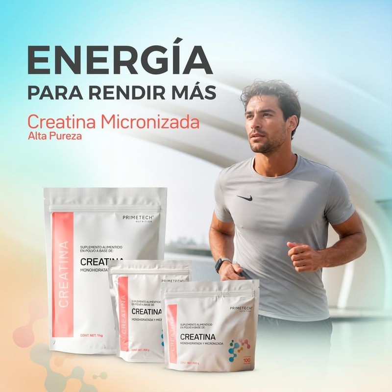 Primetech Nutrition Creatina Monohidratada Micronizada en Polvo 500 gr