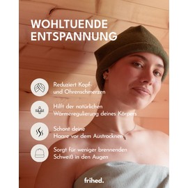 frihed.® Sauna Hat Sand Made of Wool Walk - 100% New Sheep Wool - Premium Sauna Accessories for Men and Women - Flexible Size - Made in Lüneburg