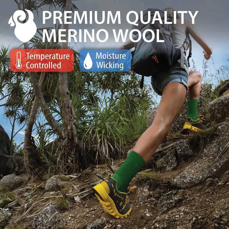 Rymora Walking Socks Hiking Socks Men Women (Merino Wool, Moisture