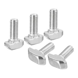 uxcell 30Pcs T-Slot Bolts, M6 x 16mm Hammer Head Bolt T Screw Drop-in Stud for 3030 Series T-Slot Aluminum Extrusion Profile, 304 Stainless Steel, Silver