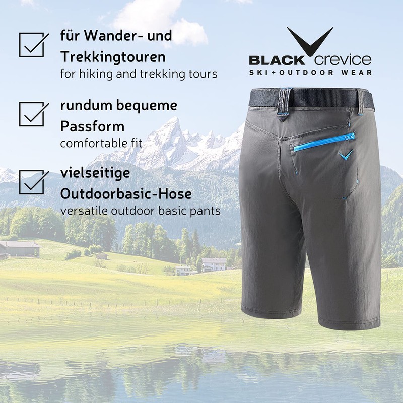 Black Crevice Men's Hiking Shorts L, Charcoal Grey, L