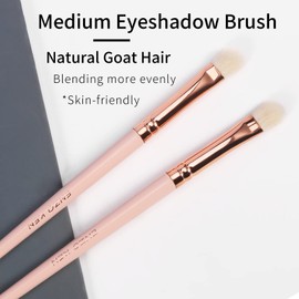 Natural Goat Hair Eyeshadow Brush, ENZO KEN Medium Smudge Eye Shadow Brush, Shader Eye Shadow Brush, Eye Smudge Brush, Single Natural Hair Makeup Brush, Single Eyeshadow Brush, Eye Brushes. Pink,E403M